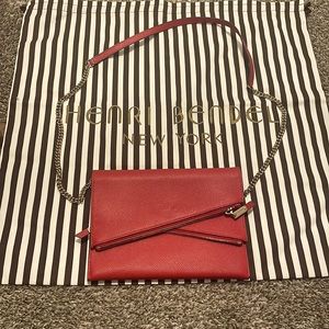 Red Leather crossbody Henri Bendel